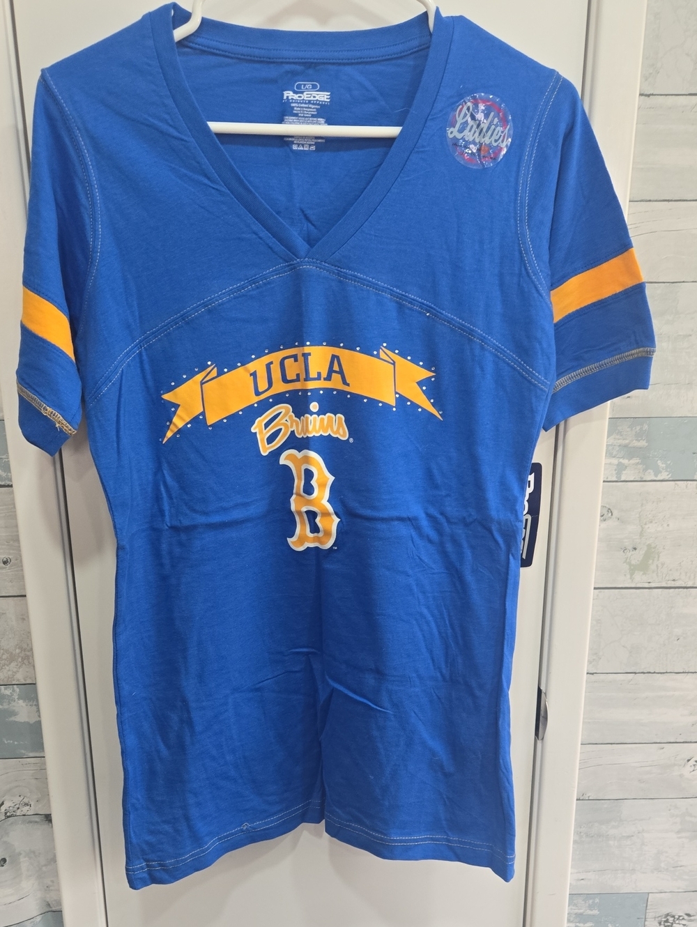 Pro Edge UCLA Bruins Blue and Yellow V-Neck Tee